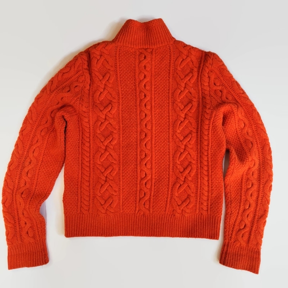 Ralph Lauren Rugby Wool Burnt Orange Zip-Up Sweater - Picture 14 of 14